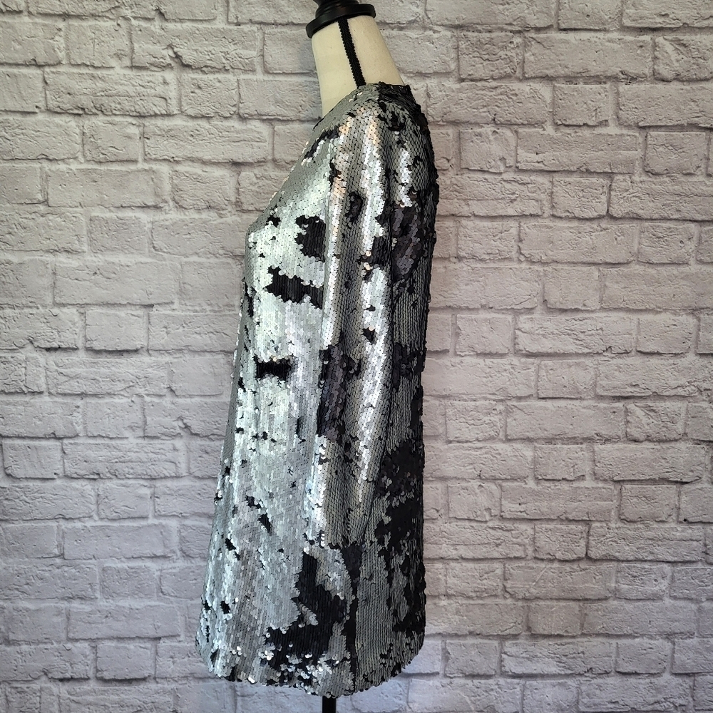 Elizabeth and James Revolve Danya black silver sequins 3/4 sleeve dress size XS - Picture 6 of 12